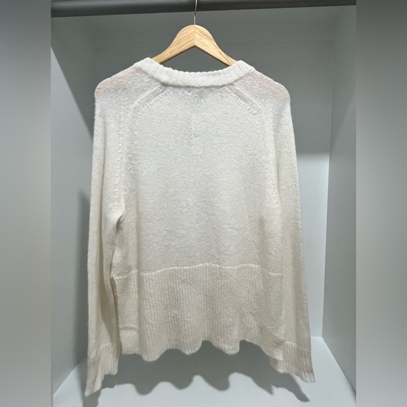 NEW J. Crew High Rib Pullover Sweater In Ivory Alpaca Wool Blend CG797 $118 M - Picture 7 of 11